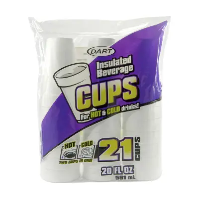 Dart Insulated Foam Cups 20 oz (21 ct)