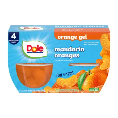 Fruit Bowls 4-pack – Mandarin Oranges in Orange Gel